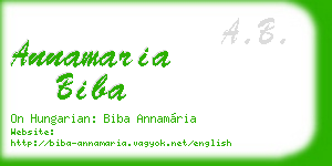 annamaria biba business card
